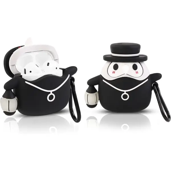 Funda de silicona protectora a prueba de golpes con diseño de personaje de animación 3D de segunda/primera generación de Cartoon Case con llavero para auriculares - 1