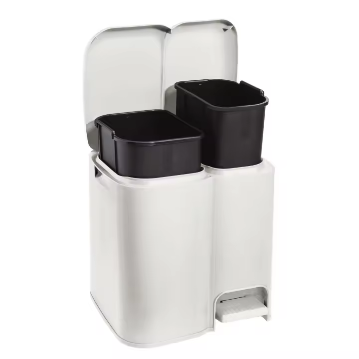 Cubo de Reciclaje Tontarelli PATTY2 con Contenedores Extraibles Blanco - 1