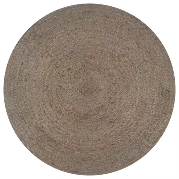 vidaXL Alfombra de yute tejida a mano redonda gris 90 cm - 1
