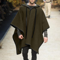 2025 nueva moda hombres top capa tendencia hombres capa chal capa abrigo tweed chaqueta - details 9