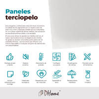 DHOME Paneles Tapizados de Terciopelo Autoadhesivos para Pared Acústicos Absorbentes Cabeceros Decoración - details 5