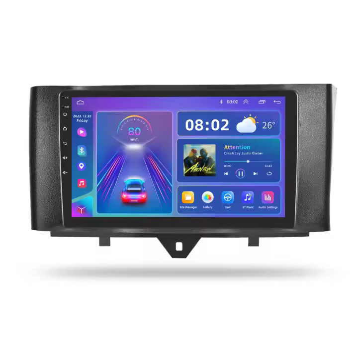 Podofo Radio de coche Android 2 Din para Mercedes-Benz Smart 2011 2012 2013 2014 2015 Carplay 8+128GB AI Voice WIFI+4G DSP GPS Navegación Multimedia Reproductor de Video - 1