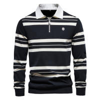 Novedad de verano, camisa POLO de algodón a rayas con solapa para hombre, camiseta de manga corta bordada informal y a la moda para hombre - details 1
