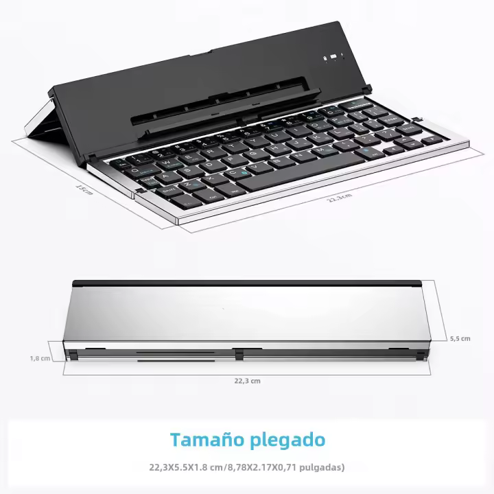 Teclado Plegable Jomaa Bluetooth Teclado Inalámbrico De Bolsillo Recargable Para iPhone iPad Tabletas Y Laptops Teclado Estándar De 61 Teclas Estilo Ergonómico - 1