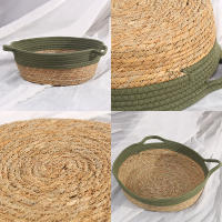 Nueva Cama Para Gato Redonda Tejida a Mano Con Vínculo Verano Cesta Fría Para Gato Ropa De Algodón Cesta De Perca Para Mascotas Suministros - details 1
