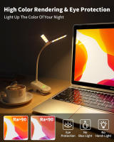 Luz De Lectura LED Dual Con 14 Luces Y Control Táctil De 3 Colores Y 8 Niveles De Brillo Recargable Por USB Luz Nocturna Para Ojos Cuidado Clip En Libro/Mesa Regalo Para Mujer Hombre Niños - details 3