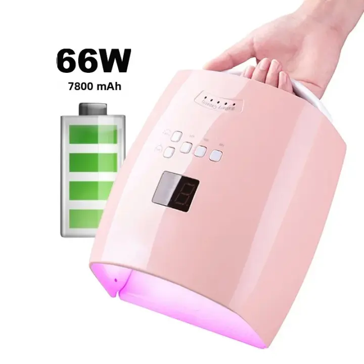 Lámpara De Uñas Recargable 66W Profesional Secador De Esmalte De Gel Manicura Inalámbrica Máquina De Polvo De Uñas UV LED - 1