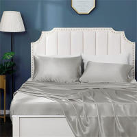 Funda De Almohada Suave De Seda Simulada Doble Cara En Colores Blanco Negro Gris Caqui Azul Rosa Skin Friendly Para Hogar - details 0