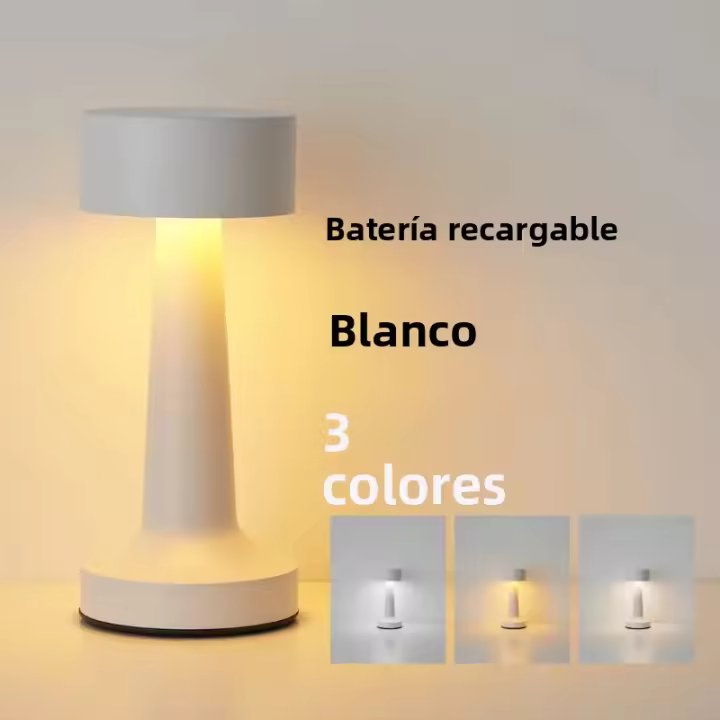 Lámpara De Mesa Recargable USB De Metal Con Puntos Táctiles LED Para Decoración De Habitación Barra De Restaurantes Luz De Ambiente Nocturna - 1