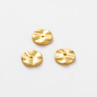 30pcs/lot Perlas De Metal Planas Y Redondas Plateadas Con Ondulación Para Collar Pulsera Y Joyería Componentes 14K 18K Doradas Tamaños 4-6-8mm - details 7