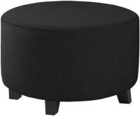 Cubierta De Terciopelo Polar Elástica Para Pie De Silla 1PC Cubierta De Ottomán Redonda De Spandex Protector De Pie De Silla Para Sala De Estar Hogar - details 25