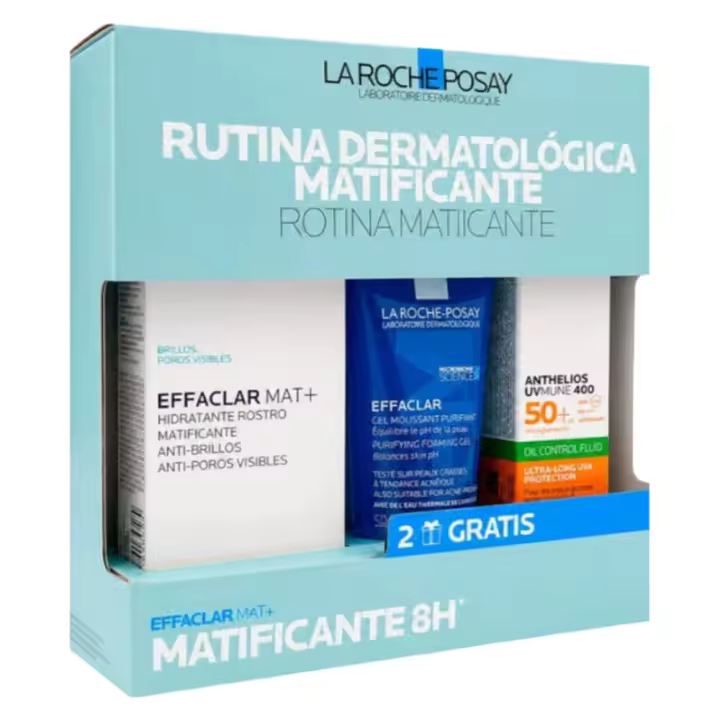 La Roche Posay Effaclar Mat Crema 40 ml + Regalo Gel Purificante 50 ml y Anthelios Uvmune 400 Oil Control 15 ml Pack - 1