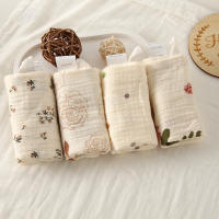 Toallas De Algodón Puro Para Bebés 5Pcs Toallas De Secado Suaves Y Absorbentes Para Recién Nacidos Y Burping 6 Capas - details 1