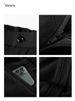 Pantalones Casuales Para Hombre Estilo Coreano Moda Primavera Otoño Poliéster Suelto Draped Trousers Pantalones Rectos Semi-anchos Con Bolsillos Cierre De Cremallera - details 4