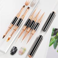 Set Profesional De Pinceles Para Uñas 5pcs Doble Finalizaci\u00f3n Para Líneas Largas Y Detallado De Uñas Línea Fina De Cobre - details 0
