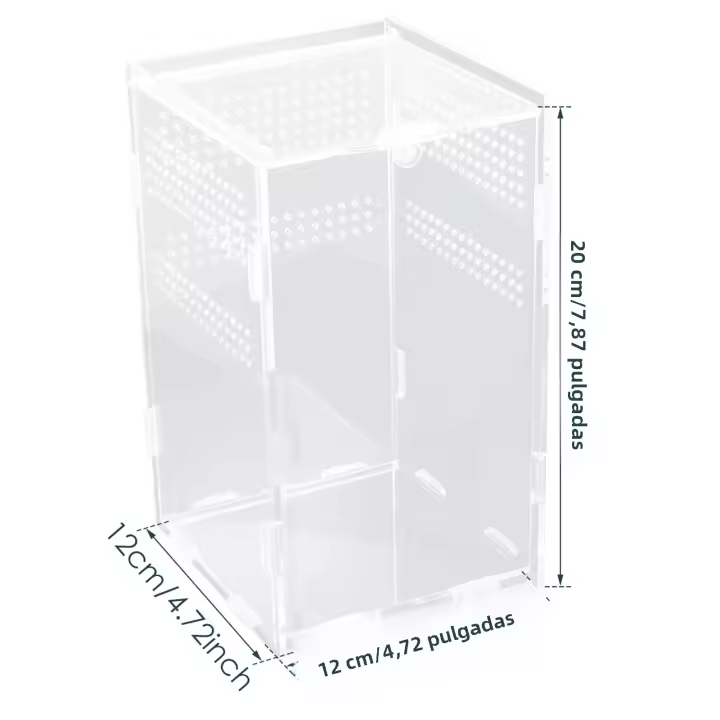 Caja De Alimentación Para Mascotas Arborescentes Acranged Transparente De Plástico Terrario De Enclosure Para Reptiles Y Invertebrados De Cría - 1