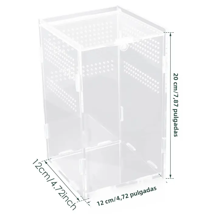 Caja De Alimentación Para Mascotas Arborescentes Acranged Transparente De Plástico Terrario De Enclosure Para Reptiles Y Invertebrados De Cría - 1