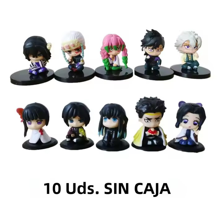 Set De 15 Piezas Q Demon Slayer Figuras De Acción De Sentado Fantasma Tanjiro Nidouzi Inosuke Zenizu Modelo De Película Juguetes - 1