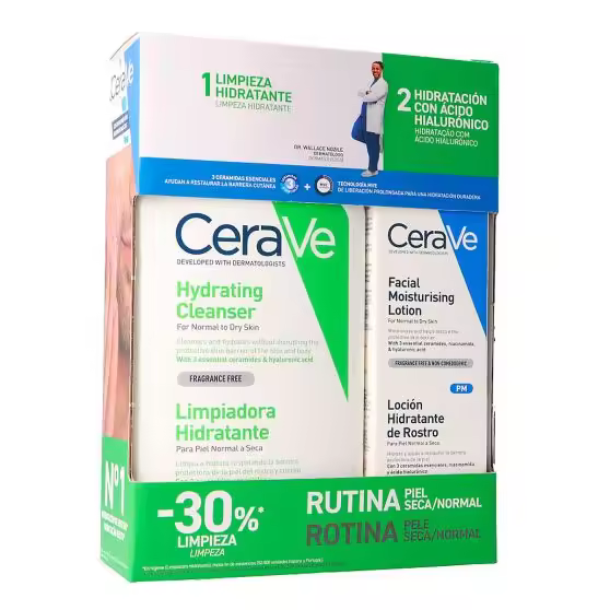 Cerave Pack Hydrating Cleanser 473ml +  Crema hidratante de noche 52ml.Cerave - 1