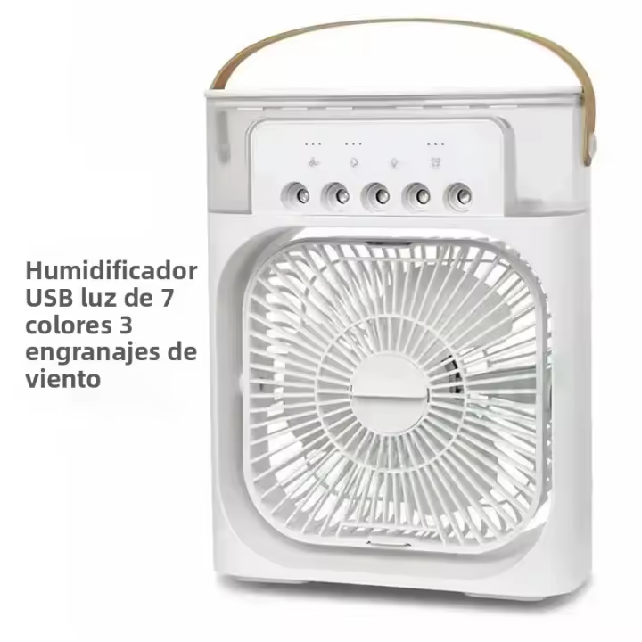 Ventilador Portátil 3 En 1 Humidificador Luz Nocturna Mini Aire Acondicionado Portátil Para El Hogar Con Control Remoto Y Luz LED - 1