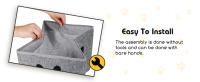 Nobleza - Cueva Plegable para Gatos, Casa para Gatos Interior de 2 Capas, Cubo Multifuncional para Gatos con Tabla Rascadora Extraíble y Bola, Cama para Gatos, 35 x 30 x 30 cm Cat Bed, Gris - details 3