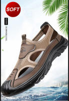 Sandalias Para Hombre Estilo Nuevo Slip-on Transpirables Con Suela Gruesa Y Ligera Zapatillas Casuales De Malla Sandalias Holgadas - details 0
