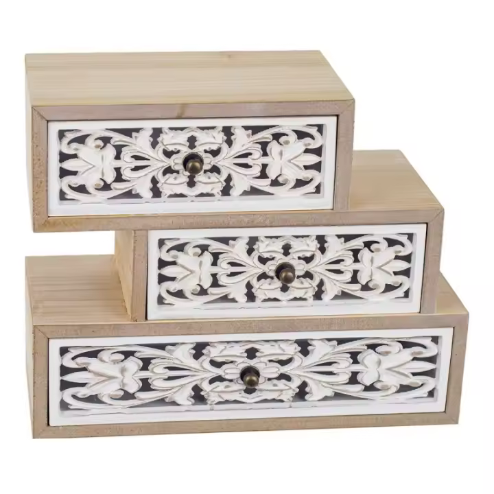 SIGNES GRIMALT Signes Grimalt By SIGRIS - Joyero 3 Cajones Marrón de Mdf | Caja Joyeros Zara Home 20x11x25cm - 1