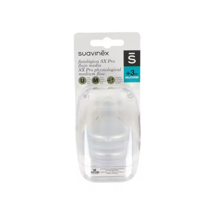 TETINA SUAVINEX FISIOL.FLUJO M SILIC.2U - 1