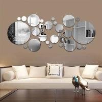 Pegatinas De Espejo De Acrílico 3D Redondas 26 Piezas Decoración Para Pared DIY Para Habitación Baño Y Fondo De TV - details 0