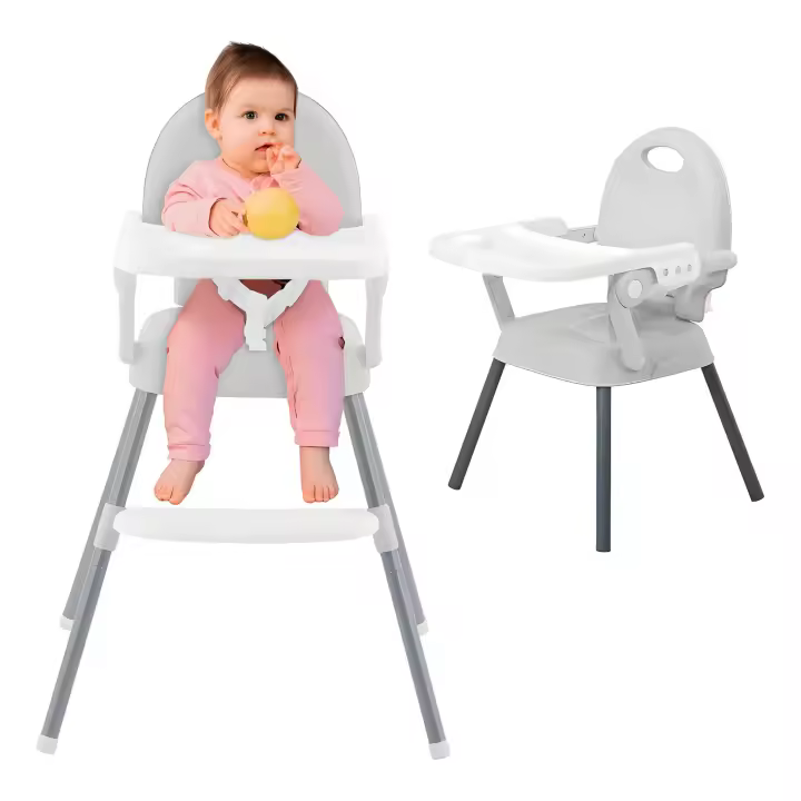 Silla de Comedor Infantil Bebé 0-4 años Plegable Portátil Multifuncional Silla de Crecimiento Infantil Silla de Comedor Casera Trona Bebé 3 en 1 Trona Infantil Silicona Asiento Infantil con Bandeja para Comer Trona Infantil Plegable - 1