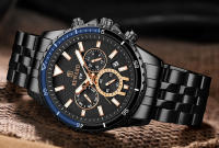 Reloj De Cuarzo Para Hombre REWARD En Acero Inoxidable Dorado Deportivo Resistente Al Agua Con Cronógrafo Y Calendario Completo - details 12