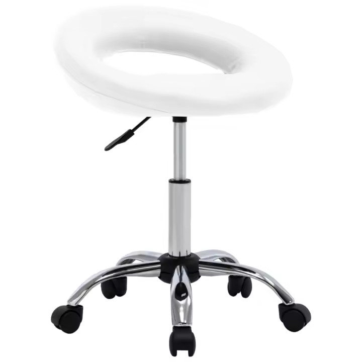 Silla de Comedor giratoria Blanca en cuero sintético - 1