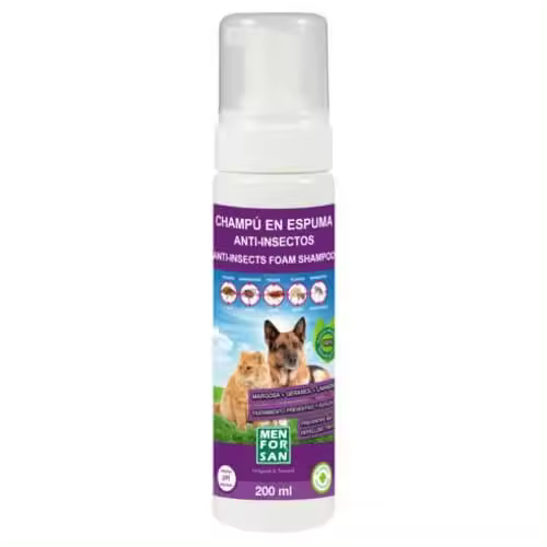Champú en espuma MENFORSAN anti insectos 200 ml para perros y gatos - 1