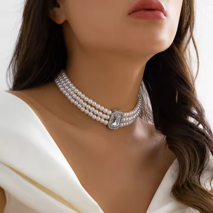 Elegante collar de perlas, collar encantador, temperamento encantador, collar de perlas - 1