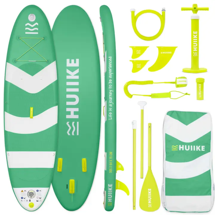 Tabla Paddle Surf Hinchable con Accesorios Premium - HUIIKE | Tabla Padel Surf Hinchable con Remo de Aluminio Inflador Leash | PadelSurf Stand Up Paddle Board Gran Estabilidad Resistencia | SUP Board - 1