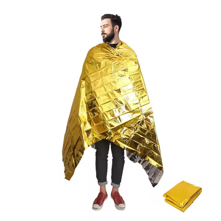 Manta Térmica De Supervivencia Y Emergencia Dorada/Oro Para Camping Y Senderismo Manta De Aislamiento Para Todas Las Condiciones Climáticas - 1