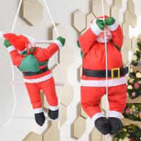 Decoración De Navidad: Santa Claus Subiendo Por Una Cuerda De Ladder Adorno De Árbol De Navidad Inflable Muñeco De Exterior - details 1