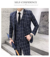 Nueva Moda Traje Tres Piezas Para Hombre Estilo Delgado Casual + Negocios Chaqueta + Pantalones Material Poliéster Adecuado Para Bodas Cuatro Estaciones - details 2