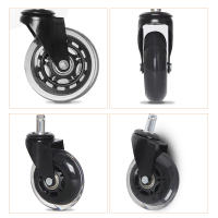 5pcs Ruedas De Sillín De Oficina Universales 3 Pulgadas De Goma Giratorias 360 Grados Roller Seguras Y Silenciosas Para Muebles - details 7