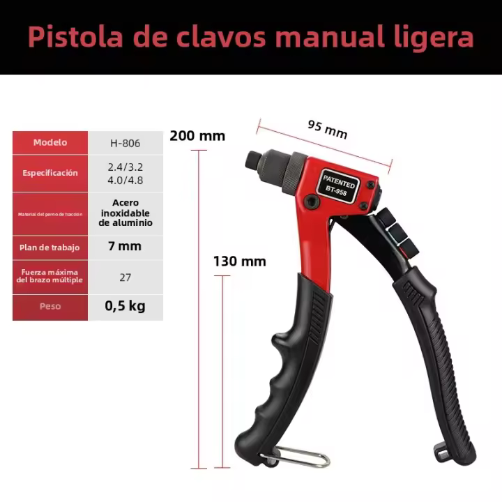 HIFESON Gun De Soldadura De Remache De Alta Resistencia Kit De Remaches Ciegos Para Herramientas Manuales 3.2mm 4.2mm 4.0mm 4.8mm - 1