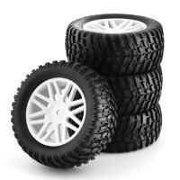 4pcs Ruedas De Plástico Con Neumáticos Para Coche RC 1/10 Universal Compatible Con HSP 15502 94107 94170 94155 94177 Para Camión De Carreras Cortas - details 3