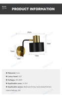 Lámpara De Pared LED Para Dormitorio Y Sala De Estar Iluminación Moderna Simplicidad Decorativa Para Hogar Adecuada Para Corredor Estudio Y Foyer - details 6