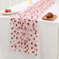 Corredor De Mesa Tema Fresa Cumpleaños Decoración Fresa Fiesta Baby Shower Suministros De Fiesta Voile Material Medida Individual - details 3