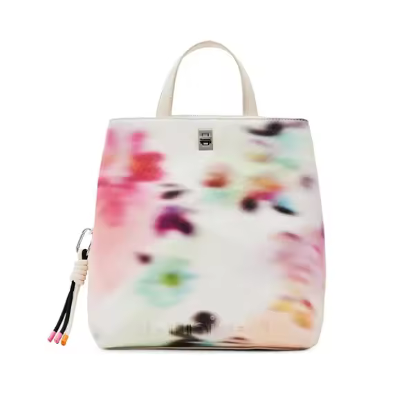 DESIGUAL Mochila Bolso Acidule Sumy Mini 23SAKP39 29x26 cm Blanco Mujer NEW - 1