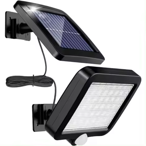 Luz solar para exteriores con sensor de movimiento de 56 LED - 120 a prueba de agua IP65, con cable de 5 m - 1