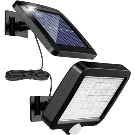 Luz solar para exteriores con sensor de movimiento de 56 LED - 120 a prueba de agua IP65, con cable de 5 m - 1