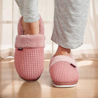 Zapatillas De Casa Para Mujer Invierno Antideslizantes Algodón Cálidas Plush Para Parejas Zapatos Internos Transpirables Talla Verdadera - details 38