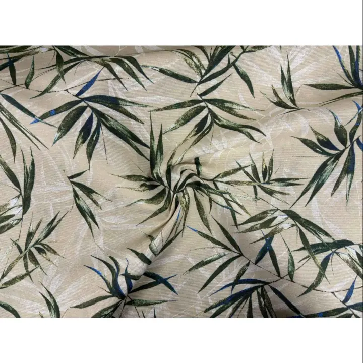 No Application Loneta Estampado-Hojas de Bambú Verde 2.80m - Varias Medidas - Resistente - 1
