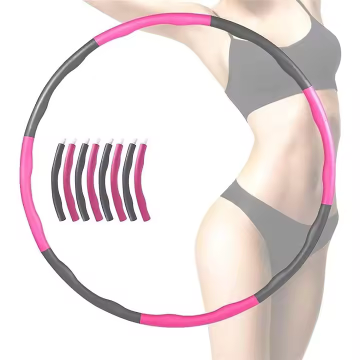 Aros de hula hula con peso para ejercicios de adultos y niños, aros de hula hula para fitness, estructura acolchada con espuma extraíble de 8 secciones, para pérdida de peso de Fun Way (1 kg) - 1