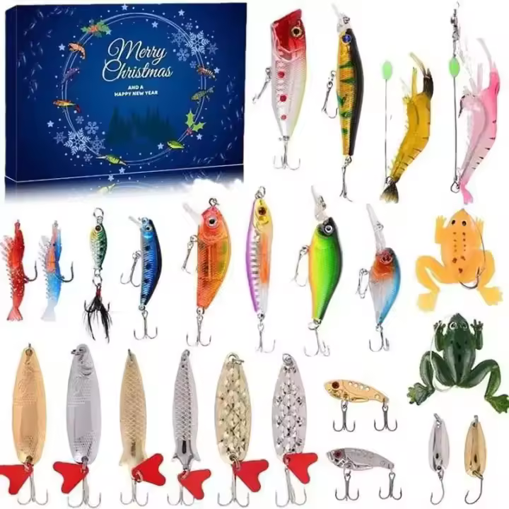 Como Rego, Calendario de Adviento, Set de Cebo, Equipo para Adultos y Niños, Accesorios de Pesca (24 piezas) - 1